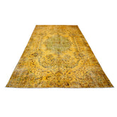 Geel vintage vloerkleed - 290x178 cm - HANDGEMAAKT