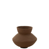 J-Line vaas Pot Archaic - papier maché - bruin - klein