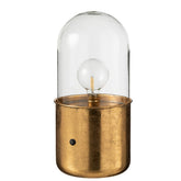 J-Line tafellamp Antiek - glas/zink - goud - large - LED lichtjes