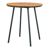Cleveland Café Table - Café Table, teak tafelblad, naturel, zwarte poten, ø70x74 cm