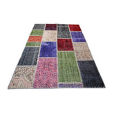 Patchwork vloerkleed - 178x118 cm - HANDGEMAAKT
