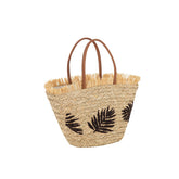 J-Line Strandtas Blad Jute Naturel/Donker Bruin