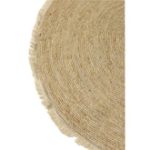 J-Line tapijt Kwastjesband - jute/katoen - beige/wit