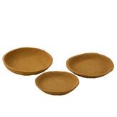 J-Line Set Van Drie Schalen Papier Mache Geel