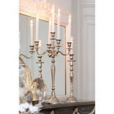 J-Line kandelaar 5-Arm Klassiek - aluminium - zilver - large