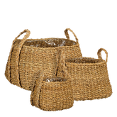 Plantenmand - Set van 3 - H25 x Ø35 cm - Bruin