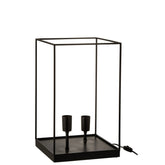 J-Line 2 Lampen Rechthoekige Frame tafellamp - metaal - zwart - L