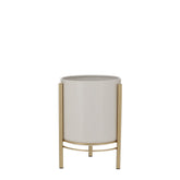 Sverre Bloempot op Standaard - H28 x Ø19 cm - Wit, Goud