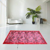 Rood vintage vloerkleed - 200x108 cm - HANDGEMAAKT