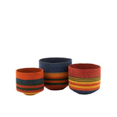 J-Line Set Van 3 Mand Rond Met Kleine Voet+Strepen Zeegras Mix
