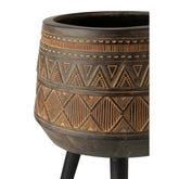 J-Line bloempot 3 Poten Etnisch - magnesium - bruin/beige - Ø 43.00 cm
