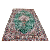 Groen vintage vloerkleed - 262x156 cm - HANDGEMAAKT