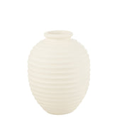 J-Line bloempot Ovaal Terracotta - keramiek - wit - large