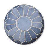 Fluwelen poef - denimblauw
