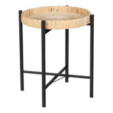 Kaj Bijzettafel - H40 x Ø30 cm - Rotan - Bruin