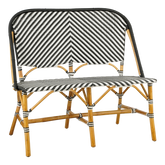 Mandox Bank voor Buiten - L98 x B60 x H93 cm - Rotan - Zwart, Wit