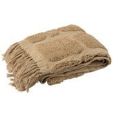 J-Line Plaid Sidney - polyester - beige - 192 x 123 cm
