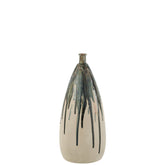 J-Line vaas Verf - keramiek - naturel/groen - small