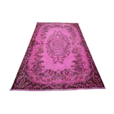 Roze vintage vloerkleed - 186x110 cm - HANDGEMAAKT