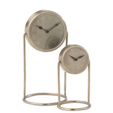 J-Line Retro klok - metaal - zilver - L - Ø 18 cm
