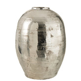 J-Line vaas Rond Arya - metaal - zilver - 57.00 cm hoog