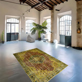 Geel vintage vloerkleed - 224x157 cm - HANDGEMAAKT