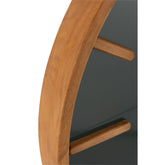 J-Line Rond klok - hout/ glas - bruin/ zwart - M - Ø 60 cm