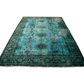 Turquoise vintage vloerkleed - 284x209 cm - HANDGEMAAKT