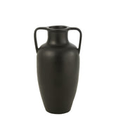 J-Line vaas 2 Armen Terracotta - keramiek - zwart - large