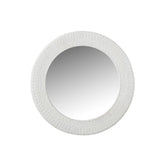 J-Line Spiegel Rond Ribbels Polyresine Wit