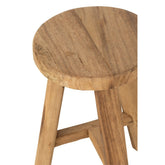 J-Line kruk Rond Gerecycleerd - hout - naturel