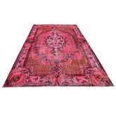 Roze vintage vloerkleed - 252x168 cm - HANDGEMAAKT
