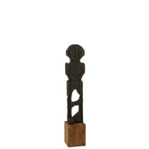 J-Line Statue Mara Gerecycleerd Hout Zwart/Naturel
