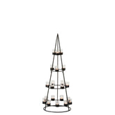 J-Line theelichthouder Boom 21 - metaal/glas - zwart