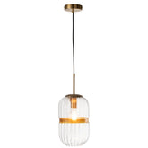J-Line Hanglamp Tube Ijzer/Glas Transparant Goud