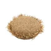 J-Line kussen Rond Raffia - jute - n aturel