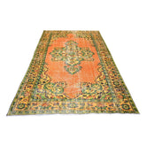 Oranje vintage vloerkleed - 250x152 cm - HANDGEMAAKT