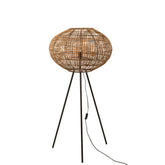 J-Line Staanlamp Driepoot - rotan/metaal - bruin/zwart - small