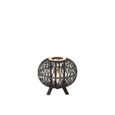 J-Line Kaarsenhouder - bamboe - zwart/naturel - small