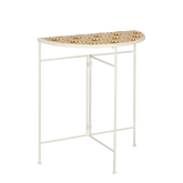 Odile Wandtafel voor Buiten - L63 x B33 x H71 cm - Metaal - Bruin, Wit