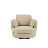 J-Line Loungestoel Swiv Populierenhout/Schuime Beige