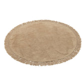 J-Line tapijt Rond + Franjes - katoen - beige