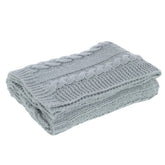 J-Line Plaid twist - polyester - grijs - 130 x 180 cm