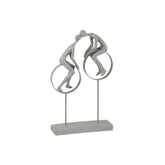 J-Line decoratie Koppel Op Cirkels - polyresin - grijs