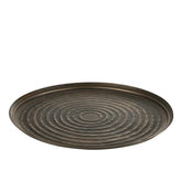 J-Line plateau Rond Klassiek - ijzer - brons - large