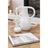 J-Line Vaas Met 4 Handvaten Terracotta Wit