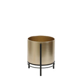 Sverre Bloempot op Standaard - H29 x Ø25 cm - Goud, Zwart