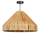 Elisa Hanglamp - H24 x Ø40 cm - Raffia - Lichtbruin