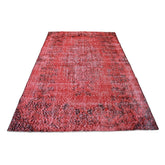 Rood vintage vloerkleed - 240x148 cm - HANDGEMAAKT