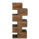 J-Line Kast Koe Mangohout/Bont Zwart/Wit